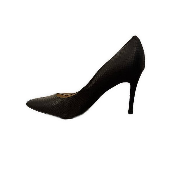 marc fisher Solid Black Darren Vegan Faux Snakeskin Pointed Toe Stilettos Pumps - Picture 2 of 8